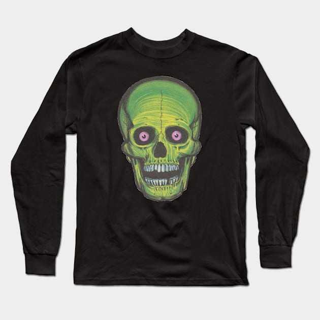 Skull [Green] Long Sleeve T-Shirt by liquidplatypus